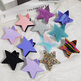 Sparkling Acrylic Star Hair Clips for Updo and Half-up Hairstyles