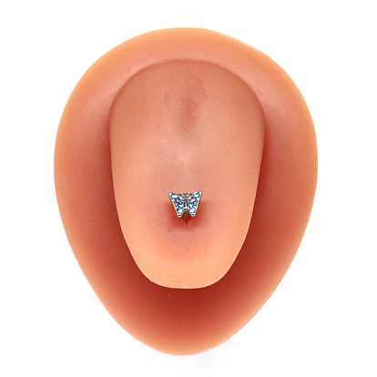 Кролик/бабочка/яблоко нержавеющая сталь стразы прямая штанга 15 калибр пирсинг язык кольца для женщин мужчин, цвет нержавеющей стали