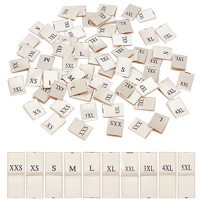 480Pcs 10 Patterns Clothing Size Labels, Woven Crafting Craft Labels, for Clothing Sewing