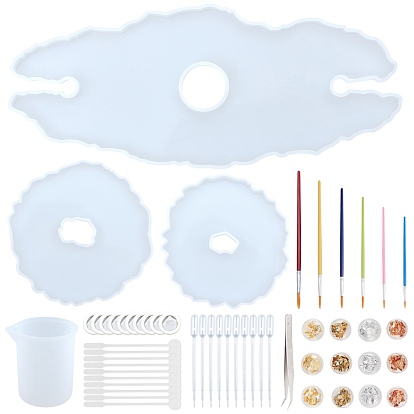 Olycraft diy винная стойка силиконовые формы, формы для литья смолы, с пластиковыми кистями набор значений пера, uv gel nail art tinfoil, прозрачный пластиковый круглый стержень для перемешивания и мерный стаканчик