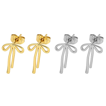 Латунные серьги-гвоздики для женщин, бантом