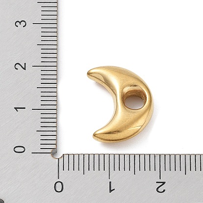 304 Stainless Steel Spacer Beads, Moon