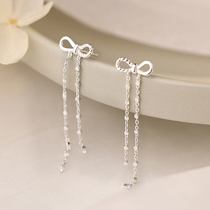 Серьги-гвоздики с кисточками из стерлингового серебра 925