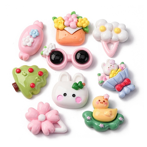 Непрозрачные кабошоны из смолы, разнообразные