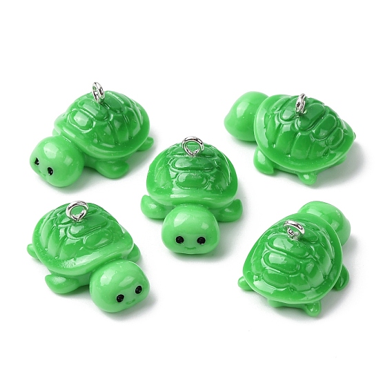 Непрозрачные подвески смолы, черепаховый шарм, с железной платиной петлей