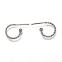 304 Stainless Steel Stud Earring Findings, Half Hoop Earrings, Twist Ring