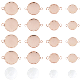 88Kits para hacer eslabones semicirculares, Incluye ajustes de conector cabujón plano 304 redondo de acero inoxidable, Cabochons de cristal transparente