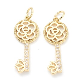 Латунные подвески с фианитами, долговечный, с целью перехода в кольце, ключ