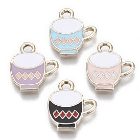 Alloy Charms, with Enamel, Light Gold, Table Cup