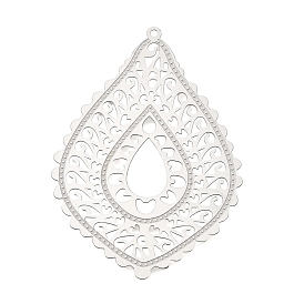 304 из нержавеющей стали большие кулоны, Подвески в виде полого конского глаза, гравированные металлические украшения