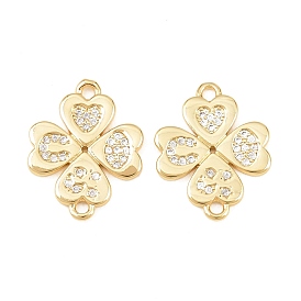 Подвески в форме клевера с микропаве из латуни и прозрачными кубическими цирконами ко Дню Святого Патрика, амулеты из трилистника, долговечный, стойки покрытие, без свинца и без кадмия