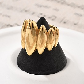 304 Кольца для пальцев из нержавеющей стали с конским глазом, ионное покрытие (ip)