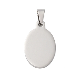 304 подвески из нержавеющей стали, штамповка пустой метки, овальный шарм, анти-тускнение