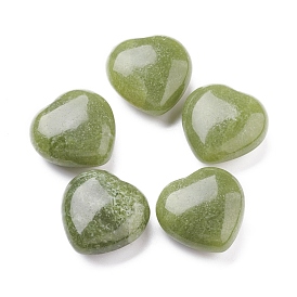 Pierre d'amour de coeur de jade de citron naturel, pierre de palme de poche pour équilibrer le reiki