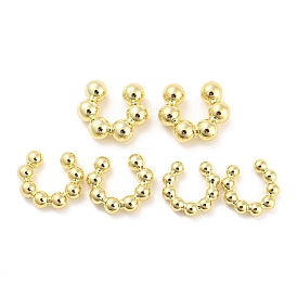 Brass Round Beaded Cuff Earrings, Non Piercing Earrings