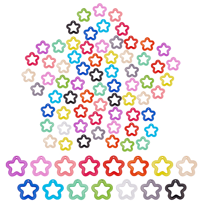 150Pcs 15 Colors Opaque Acrylic Pendants, Flower