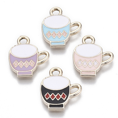 Alloy Charms, with Enamel, Light Gold, Table Cup