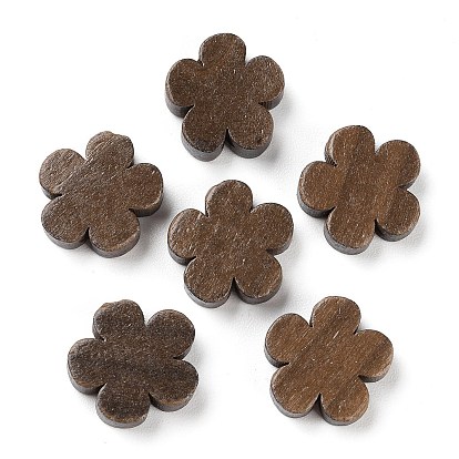 Natural Wood Dyed Beads, Flower