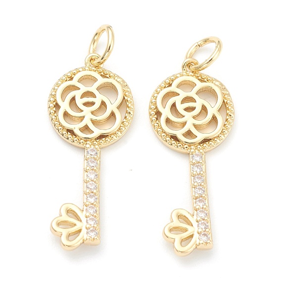 Латунные подвески с фианитами, долговечный, с целью перехода в кольце, ключ