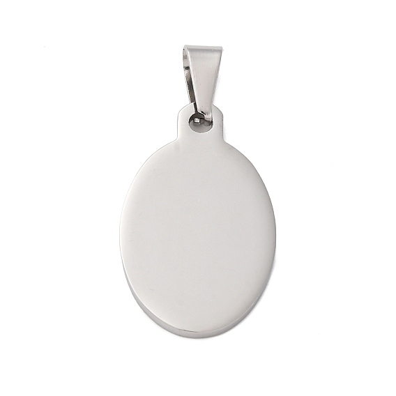 304 подвески из нержавеющей стали, штамповка пустой метки, овальный шарм, анти-тускнение