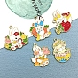 Alloy Enamel Pendants, Golden, Rabbit Charm