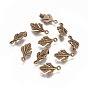Alloy Leaf Pendants, Lead Free and Cadmium Free, 18x11x1.5mm, Hole: 1.5mm