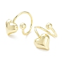 Brass Open Cuff Rings for Women, Heart
