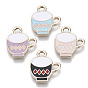 Alloy Charms, with Enamel, Light Gold, Table Cup