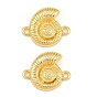 Brass Connector Charms, Conch Links, Rack Plating, Long-Lasting Plated, Lead Free & Cadmium Free
