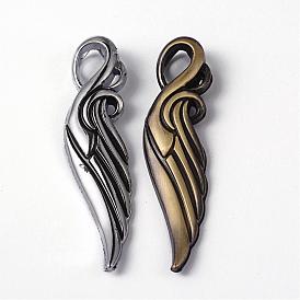 Alloy Big Pendants, Wing, 60x16x5mm, Hole: 7x3.5mm