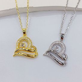 Innovative Love Necklace for Women - European and American Style, Unique and Fashionable, High-end Luxury with Zircon Stone Collarbone Chain Jewelry