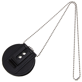 Держатель для значка из коровьей кожи, с шариковой цепью сплава