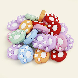 Food Grade Silicone Focal Beads, Silicone Teething Beads, Foot Print