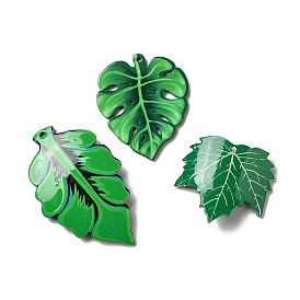 Opaque Acrylic Pendants, Leaf Charm