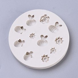 DIY Bee & Flower Food Grade Silicone Molds, Fondant Molds, for DIY Cake Decoration, Chocolate, Candy, UV Resin & Epoxy Resin Jewelry Making