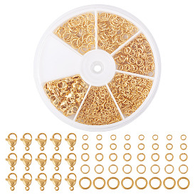 Наборы для изготовления ювелирных изделий своими руками, включая латунные открытые соединительные кольца и карабины из нержавеющей стали