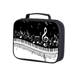 Polyester Musical Tote Bags, Piano Sheet Music Storage Bags with Zipper, Rectangle