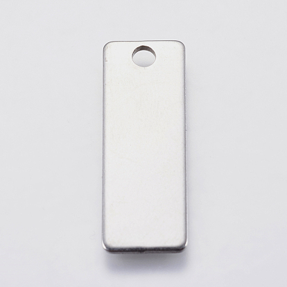 201 Stainless Steel Pendants, Rectangle, Stamping Blank Tag