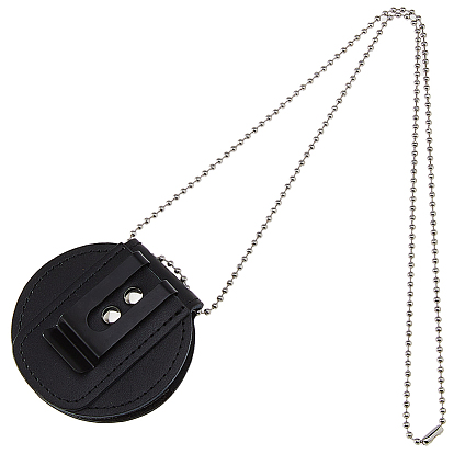 Держатель для значка из коровьей кожи, с шариковой цепью сплава