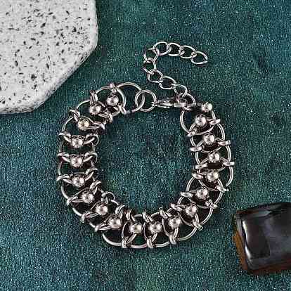 304 браслеты из нержавеющей стали с шариковыми кольцами для женщин