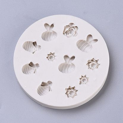 DIY Bee & Flower Food Grade Silicone Molds, Fondant Molds, for DIY Cake Decoration, Chocolate, Candy, UV Resin & Epoxy Resin Jewelry Making
