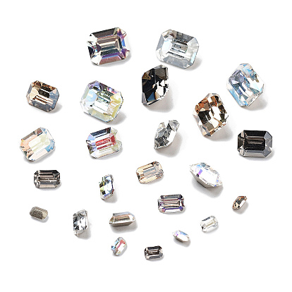 K 9 кабошоны из стеклянного страза, задние и задние, прямоугольные