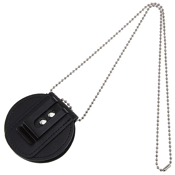 Держатель для значка из коровьей кожи, с шариковой цепью сплава