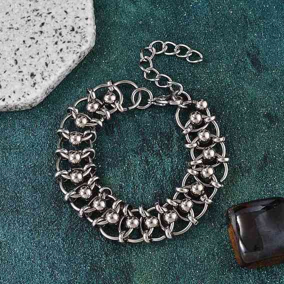 304 браслеты из нержавеющей стали с шариковыми кольцами для женщин