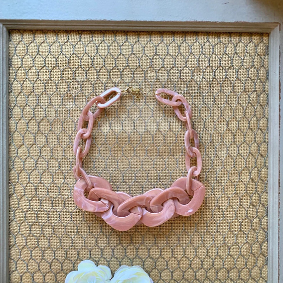 Модные ожерелья из овальных звеньев из смолы, для украшения свитера, золотые