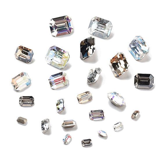 K 9 кабошоны из стеклянного страза, задние и задние, прямоугольные