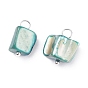 Natural Freshwater Shell Charms, with Platinum Tone Brass Findings, Dyed