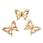 304 Stainless Steel Enamel Pendants, Real 18K Gold Plated, Hollow Butterfly Charm