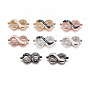 Brass Micro Pave Cubic Zirconia Links, with Shell, Infinity