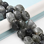 Natural Labradorite Beads Strands, Nuggets, Faceted, with Seed Beads